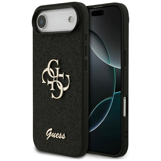 Hülle für Apple iPhone 17 Air, Guess, Fixed Glitter Big 4G, Schwarz
