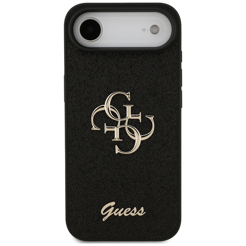 Hülle für Apple iPhone 17 Air, Guess, Fixed Glitter Big 4G, Schwarz