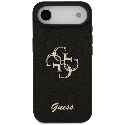 Hülle für Apple iPhone 17 Air, Guess, Fixed Glitter Big 4G, Schwarz