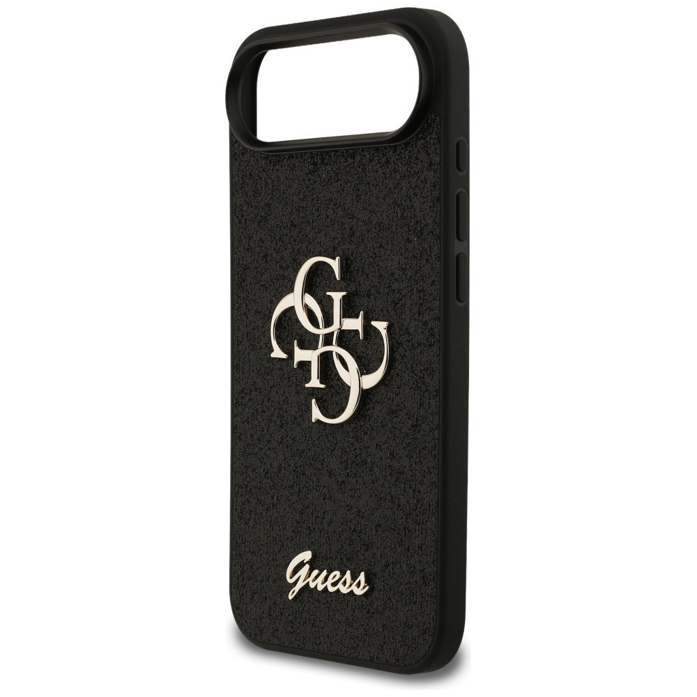 Hülle für Apple iPhone 17 Air, Guess, Fixed Glitter Big 4G, Schwarz