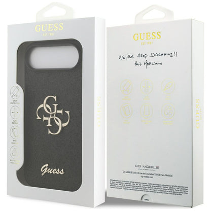 Hülle für Apple iPhone 17 Air, Guess, Fixed Glitter Big 4G, Schwarz