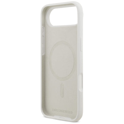 Hülle für Apple iPhone 17 Air, Karl Lagerfeld, Sketch und Logo Karl, Weiß