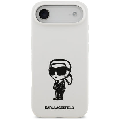 Hülle für Apple iPhone 17 Air, Karl Lagerfeld, Sketch und Logo Karl, Weiß