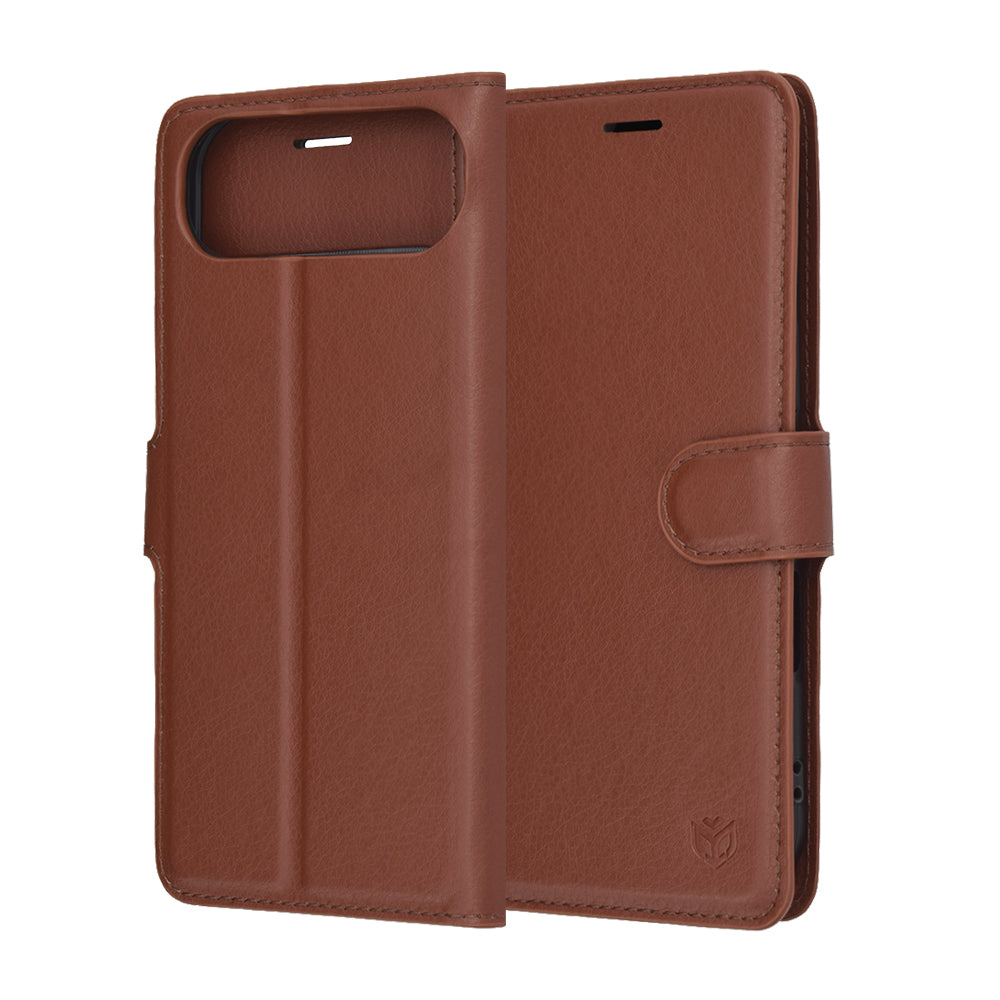 Case for Apple iPhone 17 Air, Techsuit, Leather Folio, Brown