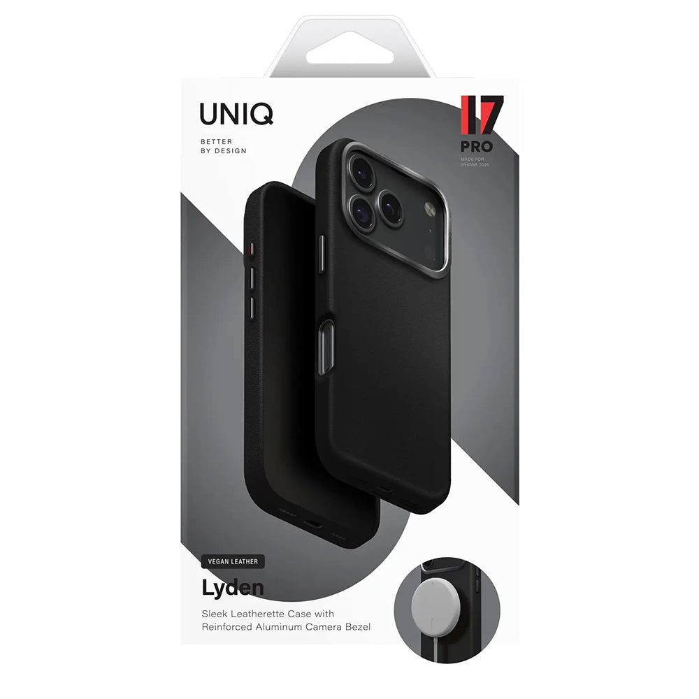Case for Apple iPhone 17 Air, UNIQ, Lyden Leatherette, Black