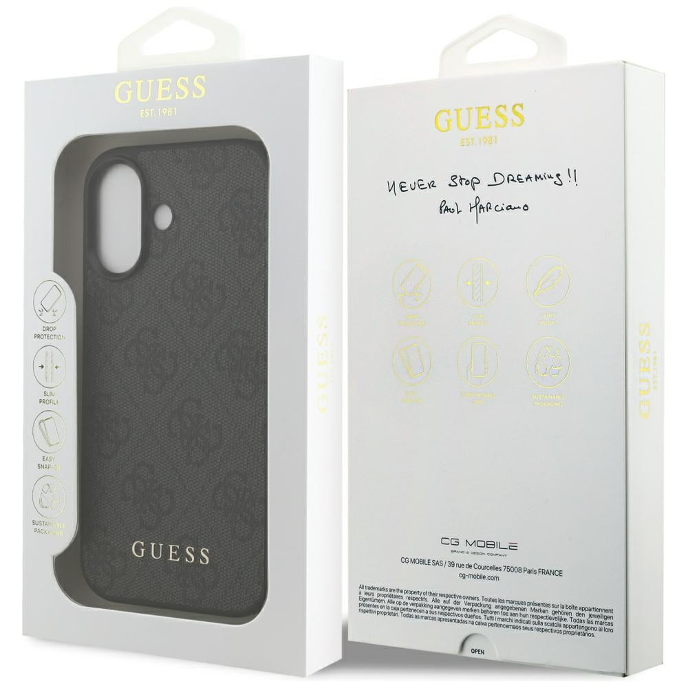 Hülle für Apple iPhone 17, Guess, 4G Classic, Schwarz