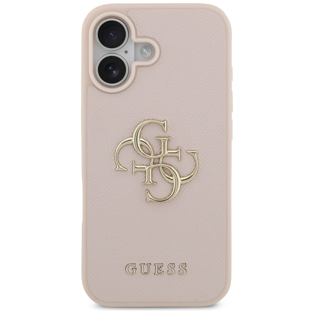 Hülle für Apple iPhone 17, Guess, 4G Grained Big and Classic Logo, Rosa