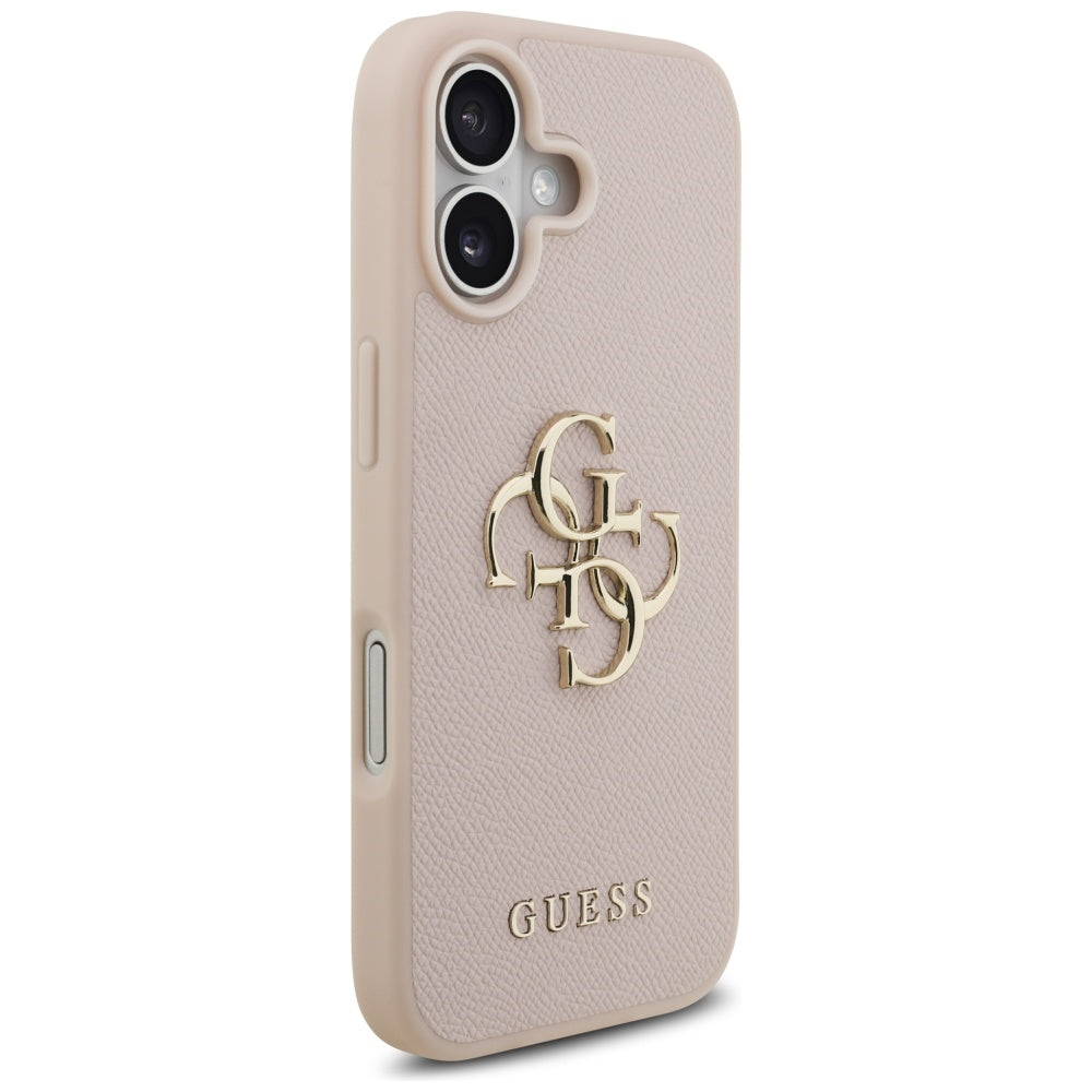 Hülle für Apple iPhone 17, Guess, 4G Grained Big and Classic Logo, Rosa