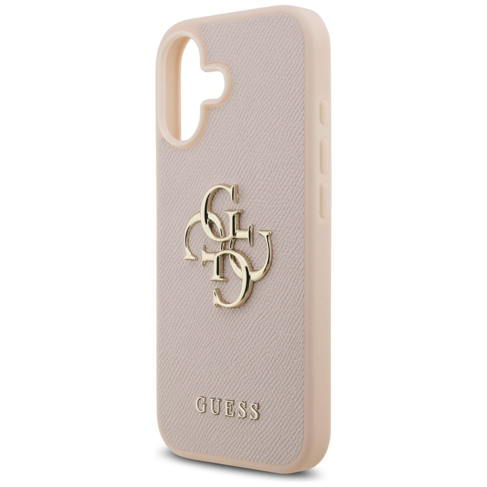 Hülle für Apple iPhone 17, Guess, 4G Grained Big and Classic Logo, Rosa