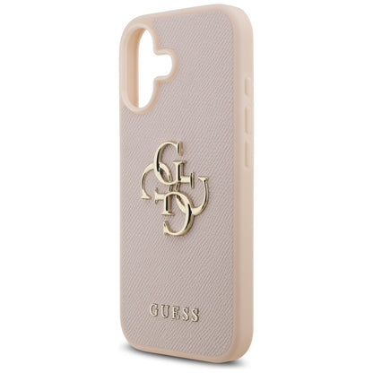 Hülle für Apple iPhone 17, Guess, 4G Grained Big and Classic Logo, Rosa