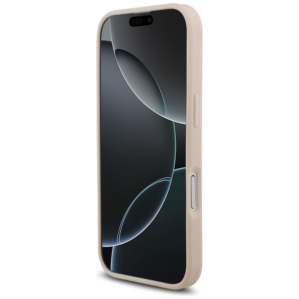 Hülle für Apple iPhone 17, Guess, 4G Grained Big and Classic Logo, Rosa