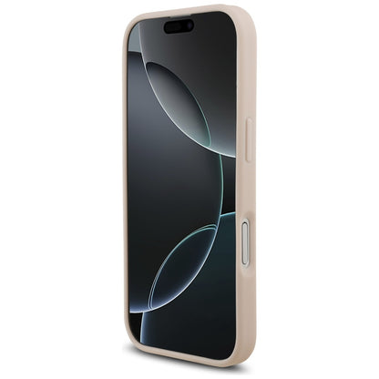Hülle für Apple iPhone 17, Guess, 4G Grained Big and Classic Logo, Rosa