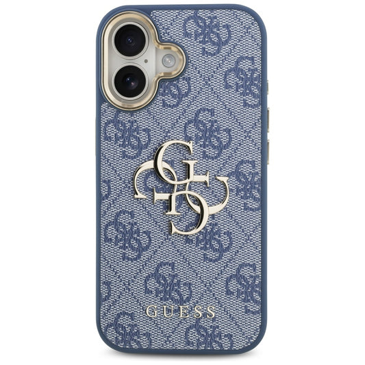 Hülle für Apple iPhone 17, Guess, Big 4G Logo Classic, Goldenes Blau