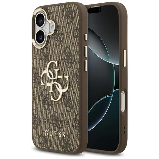 Hülle für Apple iPhone 17, Guess, Big 4G Logo Classic, Goldenes Braun