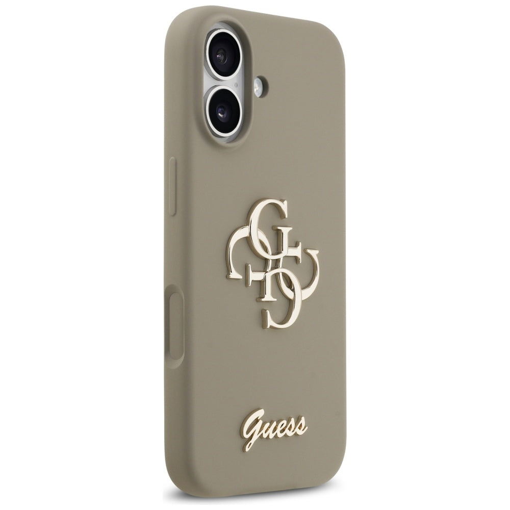 Hülle für Apple iPhone 17, Guess, Big 4G Script, Braun