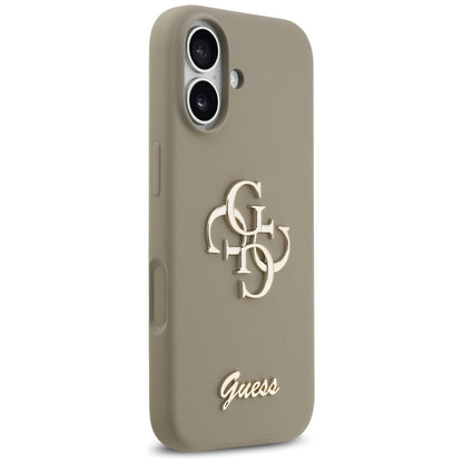 Hülle für Apple iPhone 17, Guess, Big 4G Script, Braun
