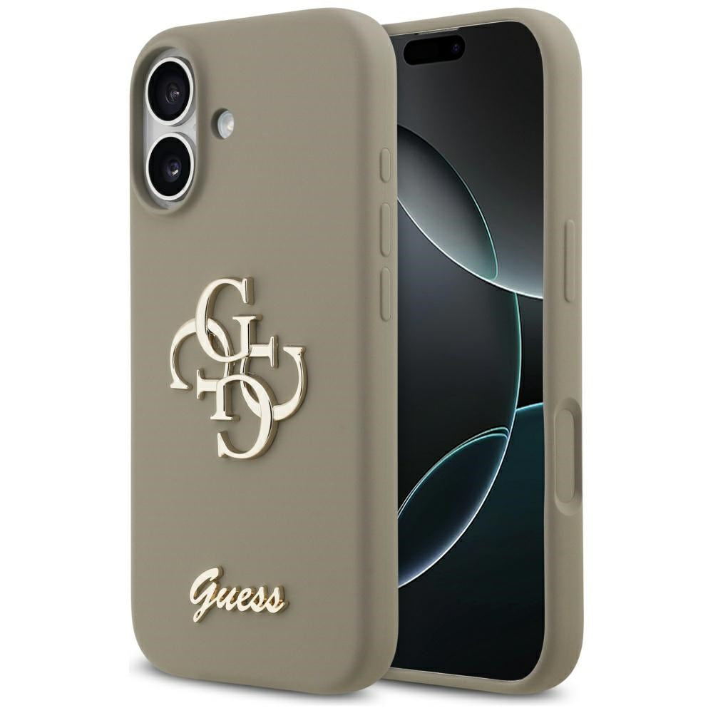 Hülle für Apple iPhone 17, Guess, Big 4G Script, Braun