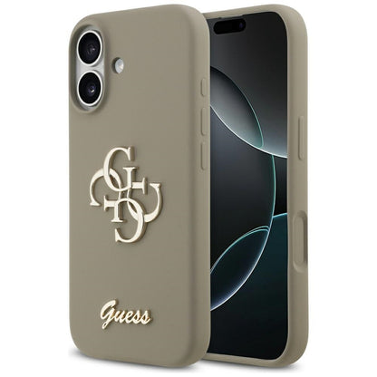 Hülle für Apple iPhone 17, Guess, Big 4G Script, Braun