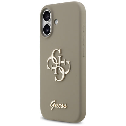 Hülle für Apple iPhone 17, Guess, Big 4G Script, Braun