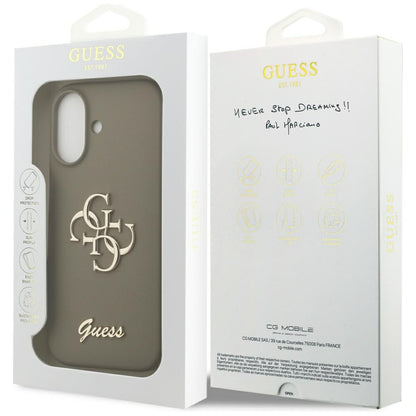 Hülle für Apple iPhone 17, Guess, Big 4G Script, Braun