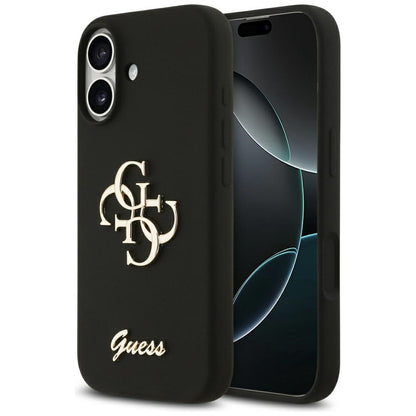 Hülle für Apple iPhone 17, Guess, Big 4G Script, Schwarz
