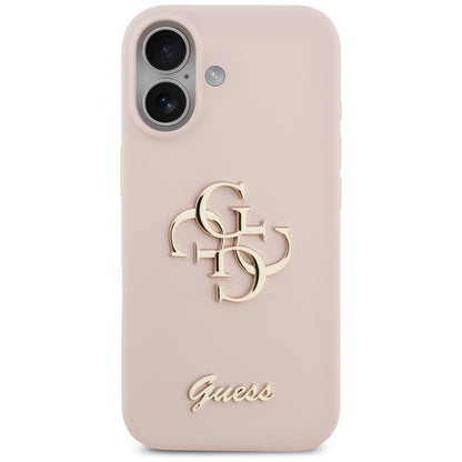 Hülle für Apple iPhone 17, Guess, Big 4G Script, Hellrosa
