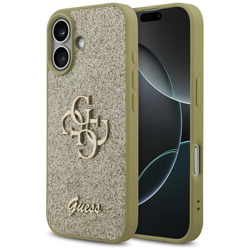 Case for Apple iPhone 17, Guess, Fixed Glitter Big 4G, Gold
