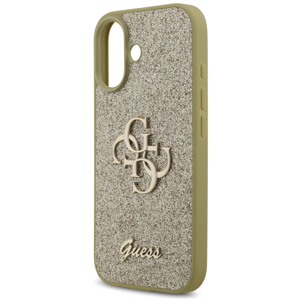 Case for Apple iPhone 17, Guess, Fixed Glitter Big 4G, Gold