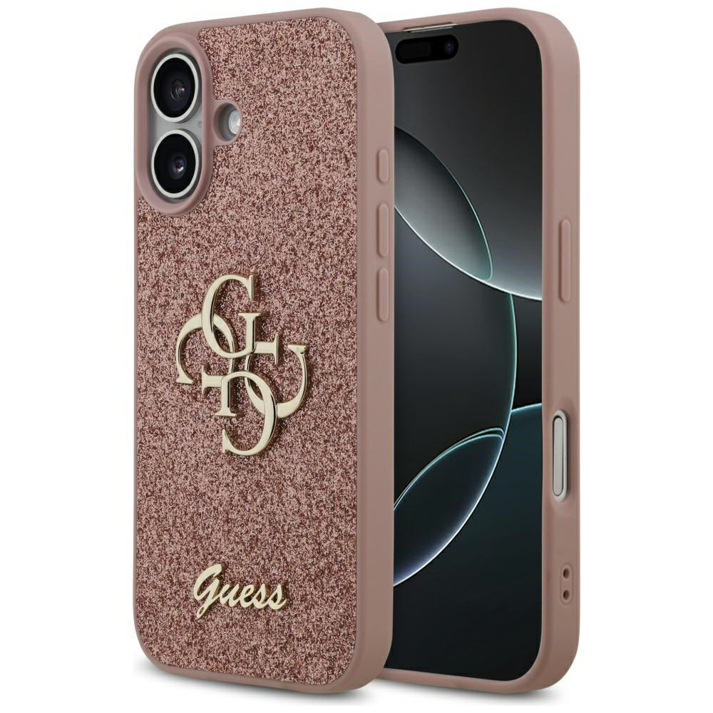 Hülle für Apple iPhone 17, Guess, Fixed Glitter Big 4G, Rosa