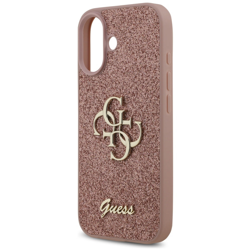 Hülle für Apple iPhone 17, Guess, Fixed Glitter Big 4G, Rosa