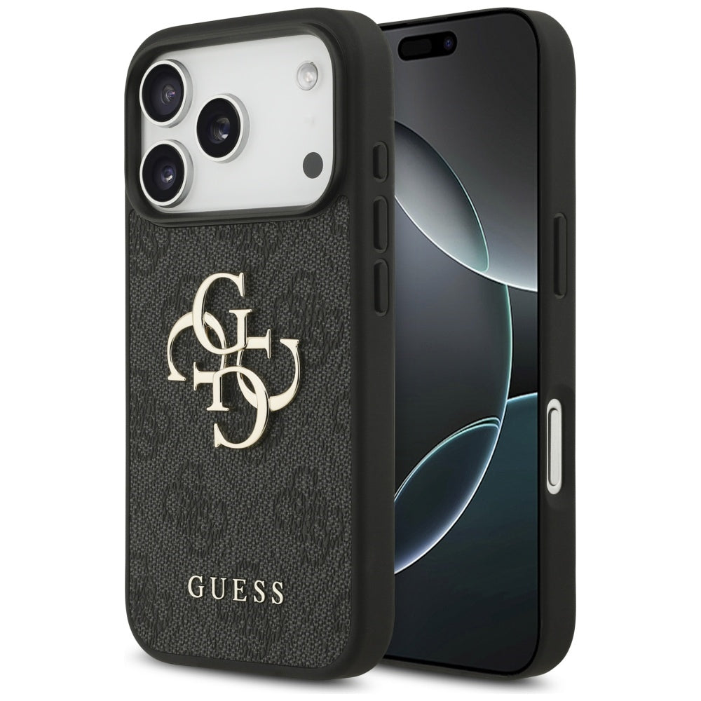 Hülle für Apple iPhone 17 Pro, Guess, 4G Big Logo, Schwarz