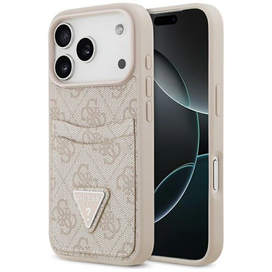 Hülle für Apple iPhone 17 Pro, Guess, 4G Double Card Triangle, Rosa