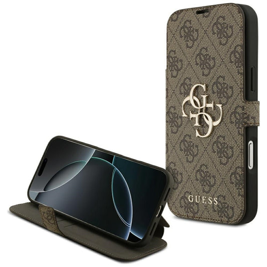 Hülle für Apple iPhone 17 Pro, Guess, 4G Metal Logo, Braun