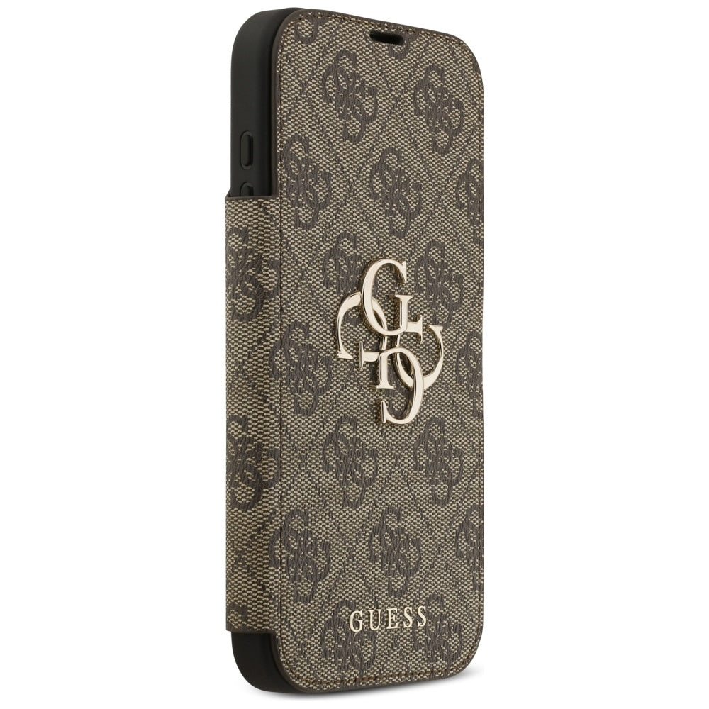Hülle für Apple iPhone 17 Pro, Guess, 4G Metal Logo, Braun