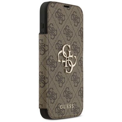 Hülle für Apple iPhone 17 Pro, Guess, 4G Metal Logo, Braun