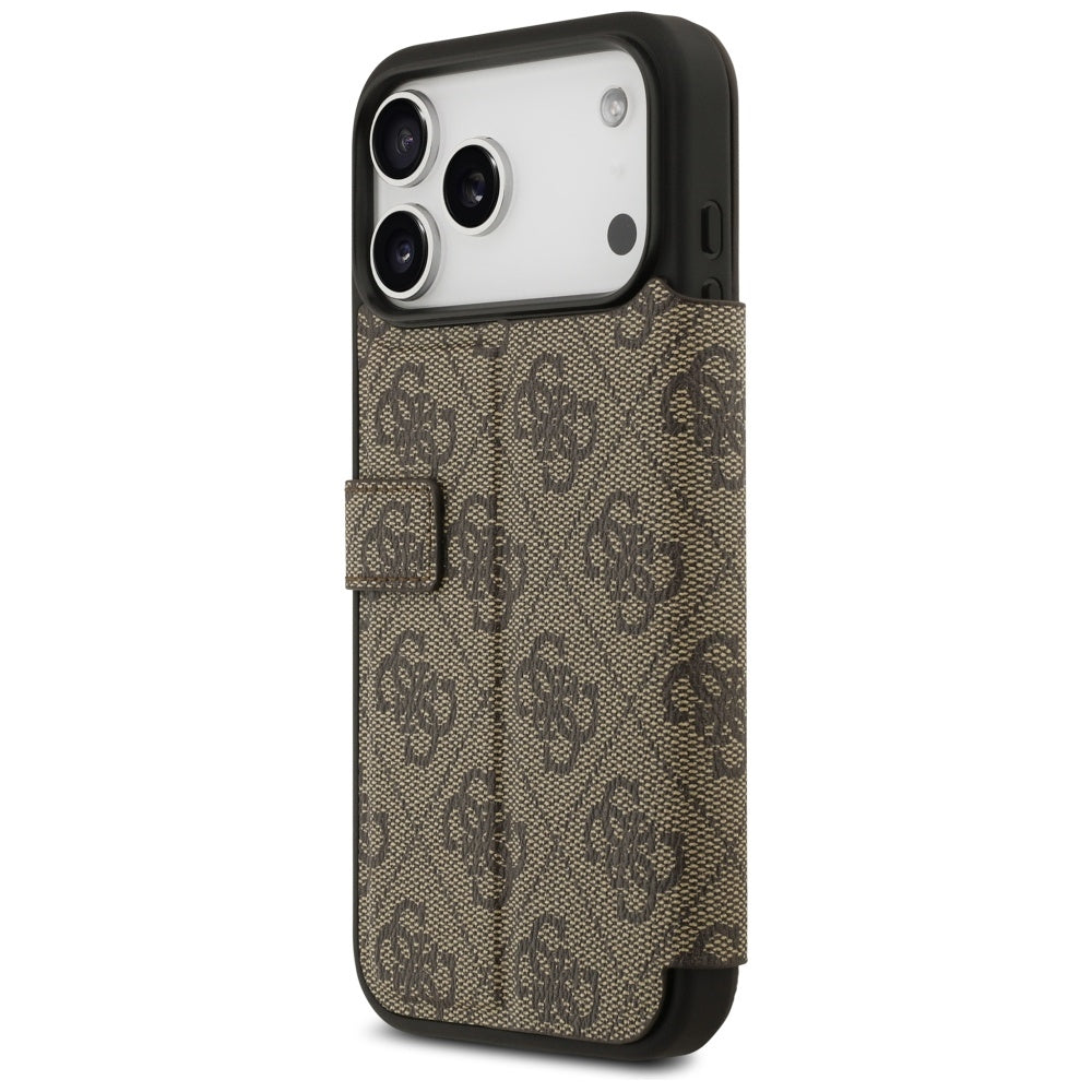 Hülle für Apple iPhone 17 Pro, Guess, 4G Metal Logo, Braun