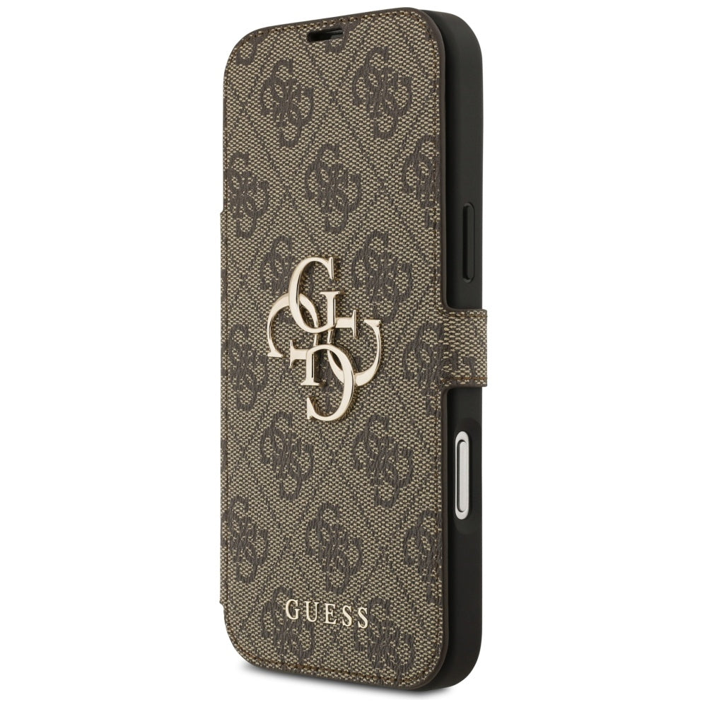 Hülle für Apple iPhone 17 Pro, Guess, 4G Metal Logo, Braun