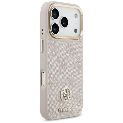 Hülle für Apple iPhone 17 Pro, Guess, 4G Strass Logo und Big Strap, Rosa
