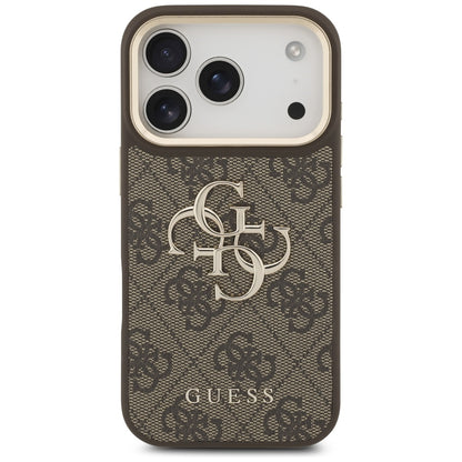 Hülle für Apple iPhone 17 Pro, Guess, Big 4G Classic Logo mit großem Riemen, Braun