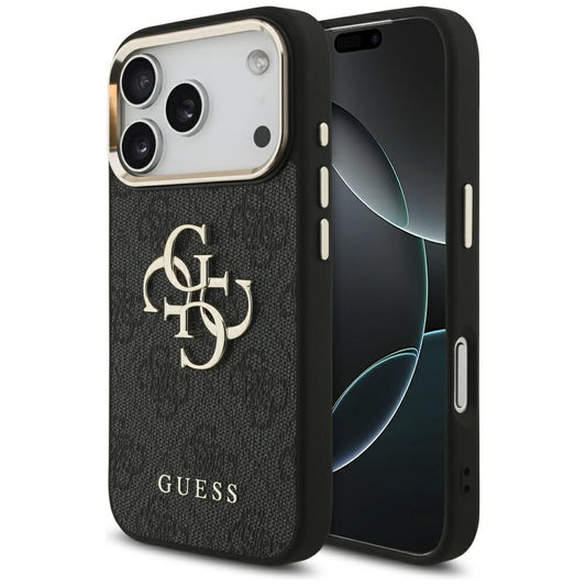 Hülle für Apple iPhone 17 Pro, Guess, Big 4G Logo Classic, Schwarz Gold