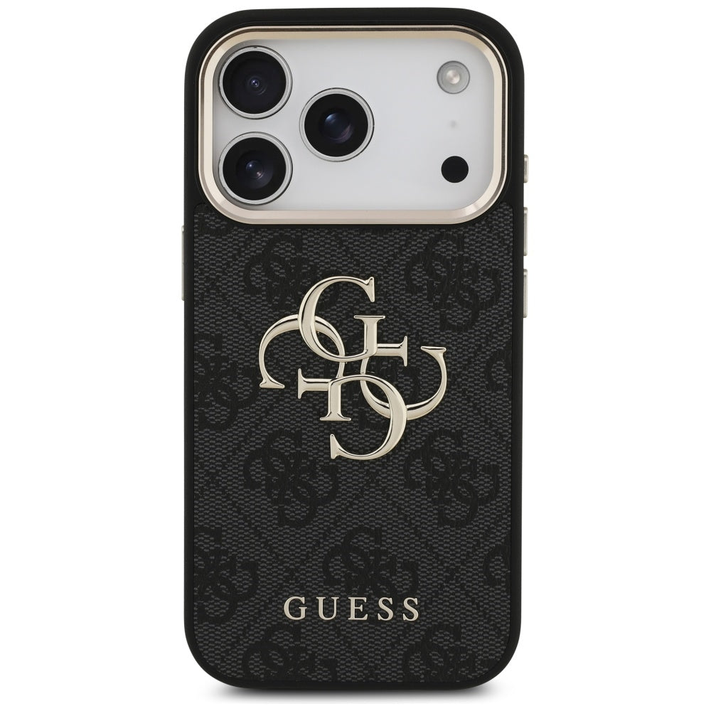 Hülle für Apple iPhone 17 Pro, Guess, Big 4G Logo Classic, Schwarz Gold