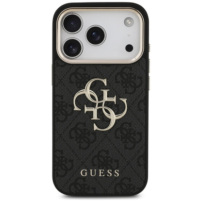 Hülle für Apple iPhone 17 Pro, Guess, Big 4G Logo Classic, Schwarz Gold
