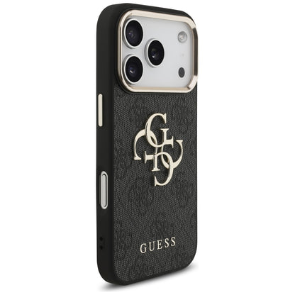 Hülle für Apple iPhone 17 Pro, Guess, Big 4G Logo Classic, Schwarz Gold