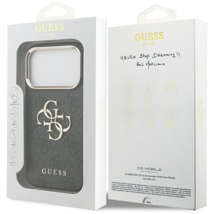 Hülle für Apple iPhone 17 Pro, Guess, Big 4G Logo Classic, Schwarz Gold