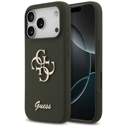 Hülle für Apple iPhone 17 Pro, Guess, Big 4G Script, Khaki
