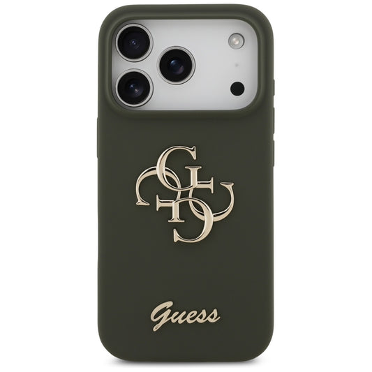 Hülle für Apple iPhone 17 Pro, Guess, Big 4G Script, Khaki