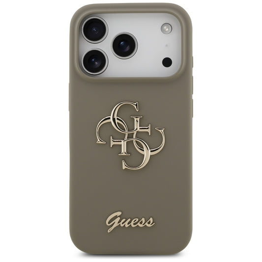 Hülle für Apple iPhone 17 Pro, Guess, Big 4G Script, Braun