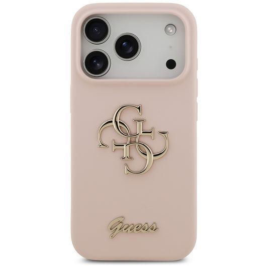 Hülle für Apple iPhone 17 Pro, Guess, Big 4G Script, Hellrosa