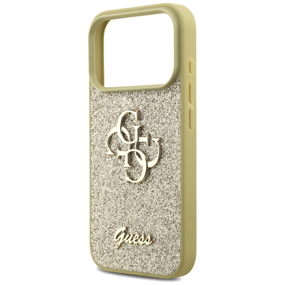 Hülle für Apple iPhone 17 Pro, Guess, Fixed Glitter Big 4G, Gold