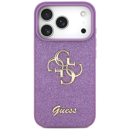 Hülle für Apple iPhone 17 Pro, Guess, Fixed Glitter Big 4G, Lila